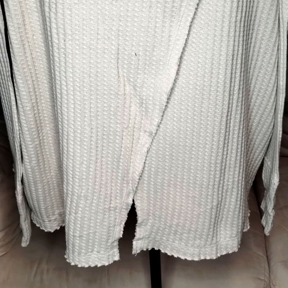 NWT Free People Juicy Long Sleeve Waffle Knit Thermal Shirt Color Stone Cold - Picture 10 of 10